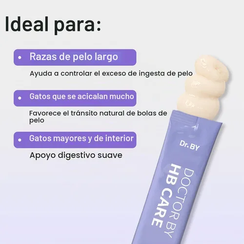 Vista 5 de Doctor By HB Care Suplemento para Bolas de Pelo de Gatos - Tratamiento de Bolas de Pelo para Gatos, Control de Bolas de Pelo, Remedio de Alivio