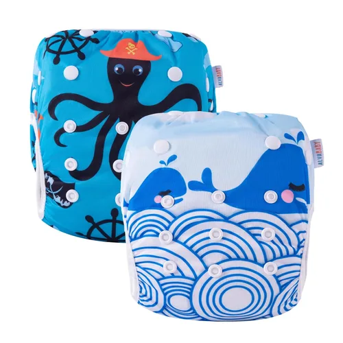 Vista 110 de ALVABABY - Pañales de natación (2 unidades, reutilizables)