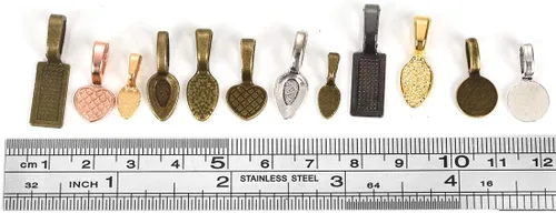 Vista 7 de OBSEDE 120 piezas de pegamento en fianzas para hacer joyas, colgante, collar, aretes, abalorio, cuchara, ovalado, rectangular, corazón