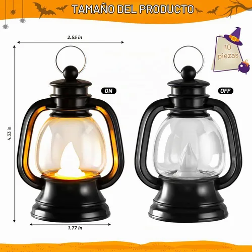 Vista 6 de 12 mini linternas de Halloween, centro de mesa de linterna occidental de 4 pulgadas Pequeña lámpara colgante vintage a granel para mesa de centro