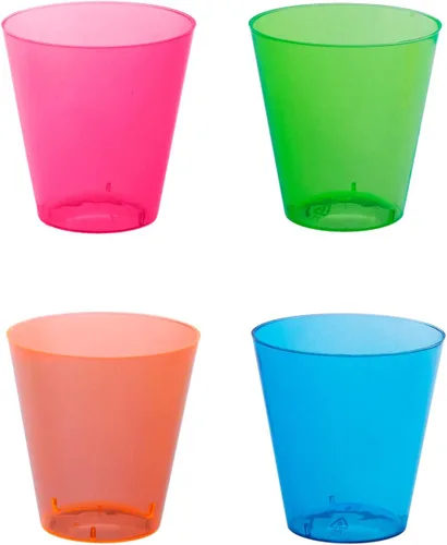 Vista 12 de Party Essentials Hard Plastic 2-Ounce Shot/Shooter Glasses, 40-Count, Assorted Neon