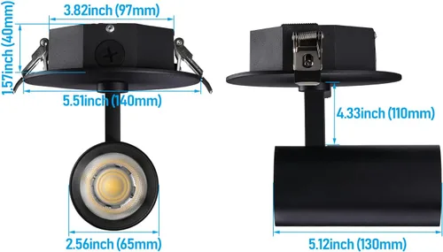 Vista 7 de LEONLITE Paquete de 2 focos de techo LED 5CCT con caja de conexiones
