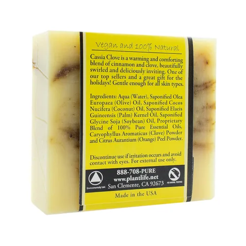 Vista 6 de Plantlife Jabón en barra de clavo Cassia, jabón hidratante y calmante para tu piel, hecho a mano con ingredientes a base de plantas, hecho