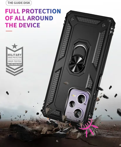 Vista 4 de Funda para XiaoMi RedMi Note 12 Pro 5G /Poco X5 Pro con [2 unidades] Protector de pantalla de vidrio templado, para RedMi Note 12 Pro Heavy Duty