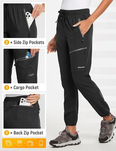 Vista 5 de BALEAF - Leggings tipo capri para mujer, con bolsillos, cintura alta, longitud hasta la rodilla, elásticos, pantalones casuales de yoga