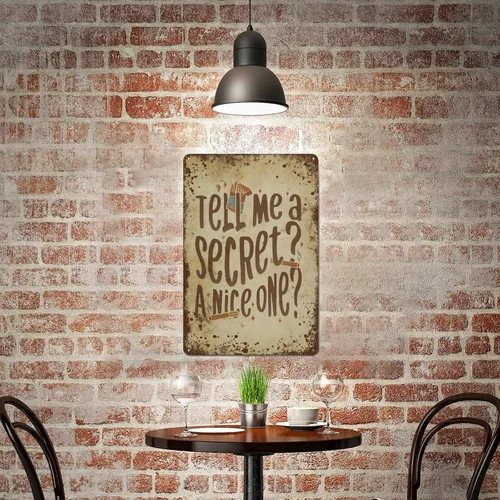 Vista 6 de ¿Dime un secreto? ¿Un bueno? Muy bien manchado, divertido arte de pared para el hogar, regalos para amantes de ideas personalizadas, regalo de lata