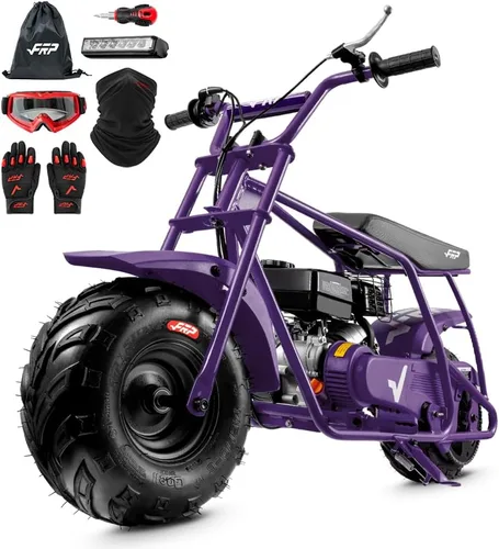 Vista 24 de FRP GMB100 Plus Gas Mini Bike 99cc 4 tiempos todoterreno Faro y polaina Negro