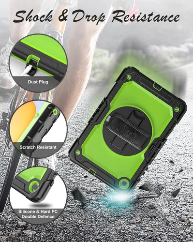 Vista 4 de Funda para Samsung Galaxy Tab S6 Lite de 10.4 pulgadas 2024/2022/2020 (SM-P610/P615/P613/P619), protección con soporte giratorio, correa de hombro