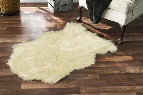 Vista 8 de Alfombra de piel sintética suave y sedosa, 2 x 4 pies, alfombra negra esponjosa fabricada en Francia, alfombra de piel de oveja, alfombra lanuda