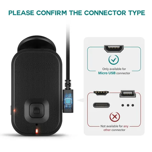 Vista 5 de TUSITA Cable de alimentación extra largo (26 pies 26.2 ft), cable extensor micro USB compatible con Garmin Dash Cam Mini 2, tándem