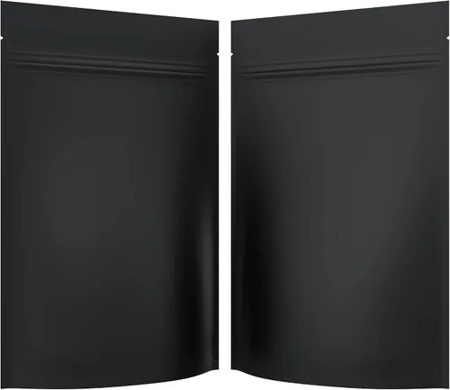 Vista 17 de Bolsas de barrera estilo Mylar – Cremallera con sellado térmico – 100 bolsas (negro brillante/transparente, 0.04 oz - 3 x 4.5 pulgadas)