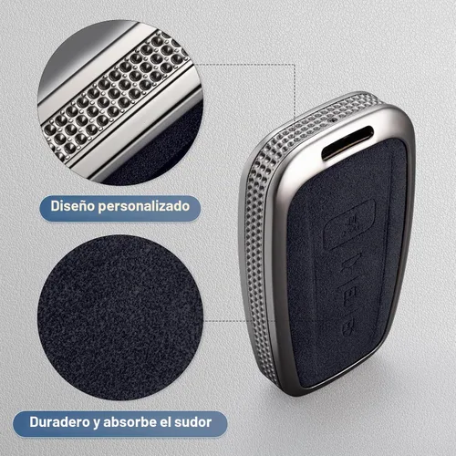 Vista 4 de YO&YOYE Compatible con funda para llave Toyota con llavero, estuche de cuero protector para llave inteligente para Camry RAV4 Highlander C-HR Prius