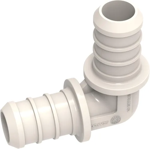 Vista 2 de SEAFLO Acoplamiento de tubería PEX de plástico de 90 grados 1/2" Barb x 1/2" adaptador de codo de ajuste de púas compatible con tubo PEX o PE-RT