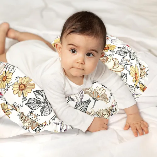 Vista 8 de Funda de almohada de lactancia con volantes, funda extraíble para almohadas de lactancia, ultra suave y transpirable, con diseño moderno de encaje