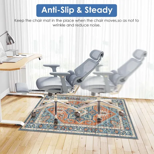 Vista 3 de Vicview - Tapete vintage para silla de oficina para suelo de madera dura, 36 x 48 pulgadas, tapete antideslizante para debajo del escritorio