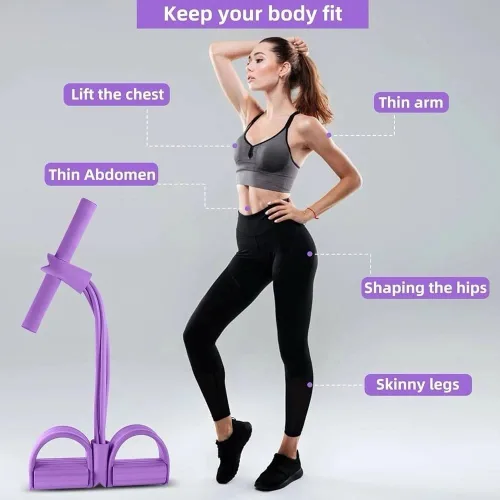 Vista 2 de SZ - Juego de bandas de resistencia – 2 piezas figura 8 bandas de resistencia y tubos de resistencia de pedal para entrenamiento de cuerpo completo