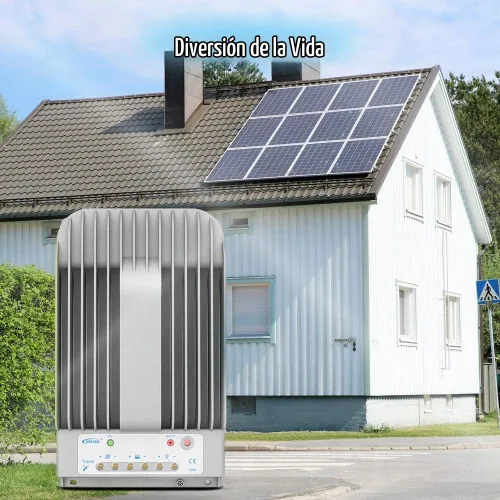Vista 2 de EPEVER MPPT Controlador de carga solar - Controlador de carga de panel solar automático de 20 A 12 V/24 V con Max.PV 150V, medidor remoto, sensor