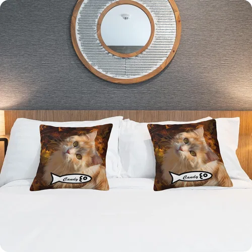 Vista 5 de Almohadas personalizadas con imagen, fundas de almohada personalizadas, añade tu propio diseño, fundas de almohada con texto, fundas de almohada Gato