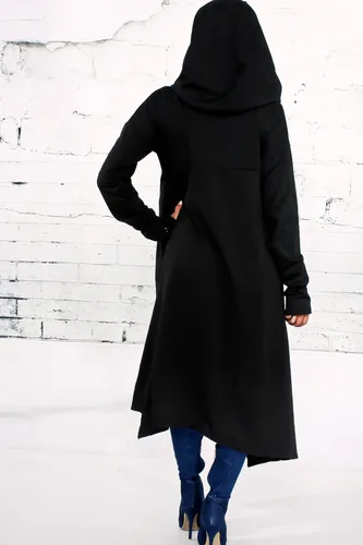 Vista 4 de Xuan2Xuan3 sudadera holgada, con bolsillos canguro, abrigo de vestir para mujer.