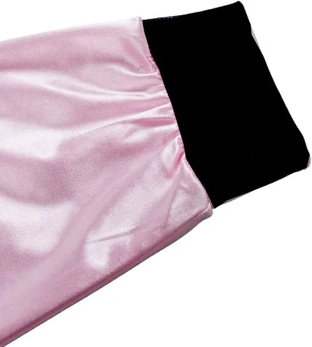 Vista 7 de Chaqueta de satén rosa para niñas de los años 50, chaqueta de satén rosa, disfraces de Halloween, abrigo para niñas pequeñas, talla 6-14