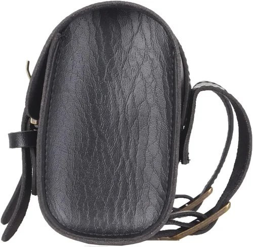 Vista 5 de Bolsa de Manillar de Bicicleta Retro de PU Cuero Impermeable Alforja de Bicicleta Cesta Frontal Vintage Bolsa de Asiento Trasero para Bicicletas