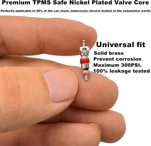 Vista 4 de Juego de 104 herramientas de extracción de núcleo de válvula, seguro TPMS premium, 100 núcleos de válvula de neumáticos, núcleos de válvula Schrader