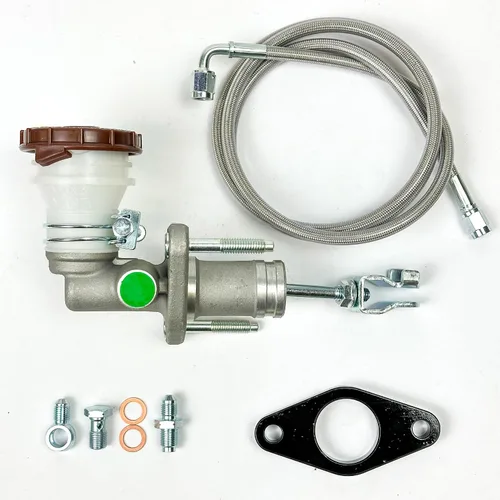 Vista 9 de S2000 (S2K) Kit de cilindro maestro de embrague (CMC) compatible con Honda Civic EK K Swap Línea de embrague de acero inoxidable 1996-2000 (negro)