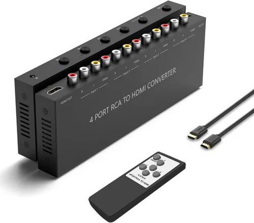 Vista 13 de Y.D.F Convertidor selector HDMI 2.0+ 1 RCA a HDMI (2 en 1 con extractor de audio) compatible con conmutación 4:3/16:9, 2.0ch/5.1ch y ARC para N64