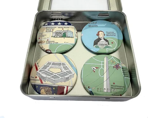 Vista 9 de Washington DC Map Magnets (2. White House/Lincoln/Monument/Capitol)