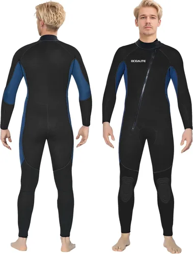 Vista 5 de Traje de neopreno para hombre con cremallera frontal completa, 0.118 in, 4/0.118 in, 5/0.157 in, neopreno para surf, buceo, esnórquel, natación