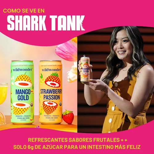 Vista 6 de Wildwonder Bebida de jugo probiótico espumosa con inmunidad y apoyo a la digestión, con fibra de 0.18 oz y probióticos vivos, sin cafeína, orgánica