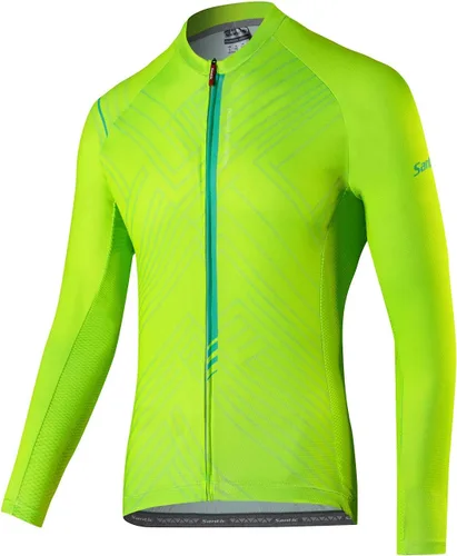 Vista 26 de Santic - Camiseta de ciclismo para hombre, manga larga, reflejante, cremallera completa, con bolsillos
