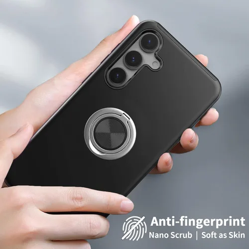 Vista 5 de Funda para Samsung Galaxy S26 con protector de pantalla de vidrio templado, híbrida 2 en 1, funda protectora delgada duradera con anillo magnético