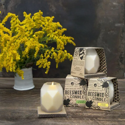 Vista 2 de Northern Lights Candles Bee Hive - Vela de cera de abeja - Limón y miel - 69485