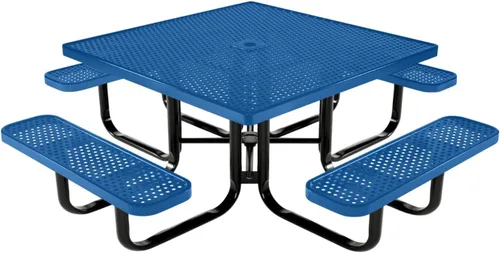 Vista 142 de COATEDOUTDOORFURNITURE Mesa de picnic cuadrada de 46 pulgadas, expandida, color negro