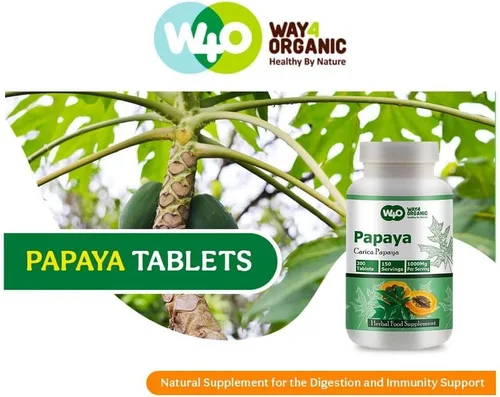 Vista 4 de Cápsulas de extracto de hoja de papaya (tabletas) - 300 píldoras, 150 porciones, 1000 mg, apoya la inmunidad plaquetaria y la digestión