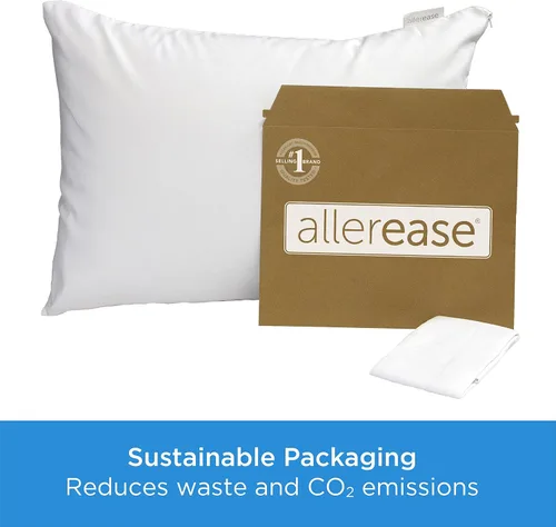 Vista 7 de AllerEase - Protector de almohada impermeable tamaño King, paquete de 2