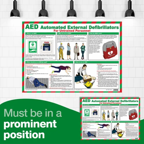 Vista 4 de Safety First Aid Grupo AED para personal no capacitado A2 Póster, laminado