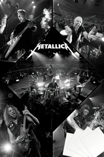 Vista 9 de POSTER STOP ONLINE Metallica - Póster musical impreso en vivo en blanco y negro (tamaño: 24 x 36 pulgadas) (póster laminado)