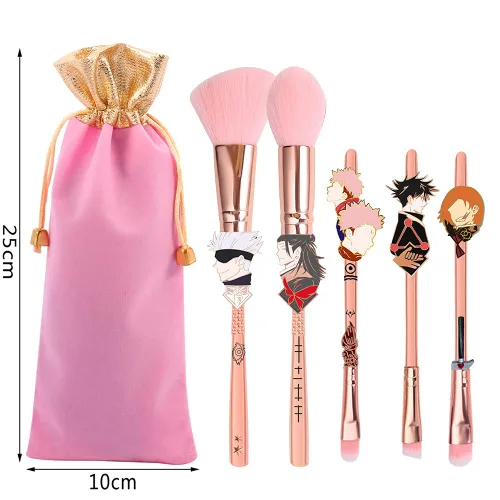 Vista 4 de Juego de brochas de maquillaje de anime para cosplay, bolsa de cosméticos de anime, juego de brochas de maquillaje para sombra de ojos, corrector