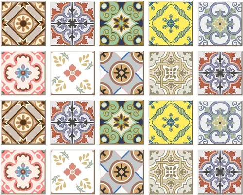 Vista 20 de Azulejos Adhesivos Despegar y Pegar Estilo Azulejo Español Portugués para Salpicadero Juego de 20 piezas (3.9_B)