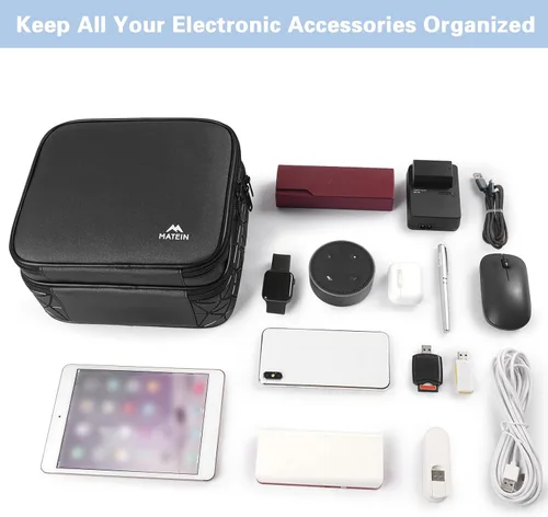 Vista 6 de MATEIN Estuche organizador de cables con divisor ajustable, bolsa de archivo de cable de DJ para equipo de DJ, instrumentos de sonido y accesorios