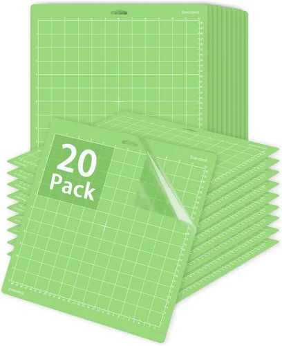 Vista 9 de Gwybkq Tapete de corte, compatible con Cricut Maker 3/Maker/Explore 3/Air 2/Air/One, paquete de 12 alfombrillas adhesivas de corte de luz de 12 x 12