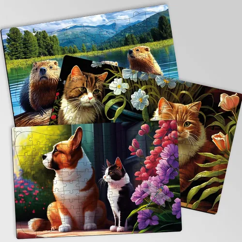 Vista 8 de QUOKKA 100 piezas de actividades de demencia para adultos – 3 juegos de rompecabezas de demencia para ancianos – Productos de regalo de piezas gatos