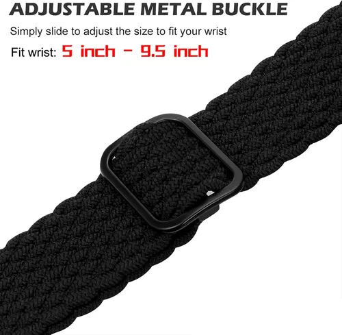 Vista 5 de Qimela - Correa elástica Solo Loop compatible con Apple Watch de 49 mm, 46 mm, 45 mm, 44 mm, 42 mm, 41 mm, 40 mm y 38 mm, correa trenzada Verde