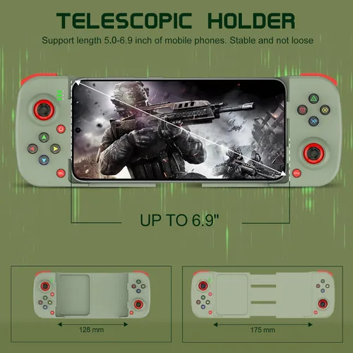 Vista 3 de Joso Phone Controller for iPhone/Android Support Phone Case, Mobile Gaming Controller with Ergonomic Design - Wireless Gamepad for Cloud Gaming & PS