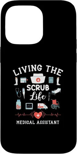 Vista 21 de Carcasa para iPhone 16 Living The Scrub Life Medical Assistant Nurse
