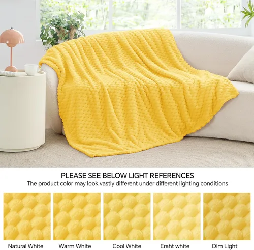 Vista 103 de BEDELITE Manta de forro polar para sofá y cama, manta decorativa de jacquard 3D de almendra, súper suave y acogedora, manta mullida cálida adecuada