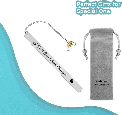 Vista 7 de Regalo de orgullo gay, divertido regalo LGBT I Can't Even Think Straight Marcador lesbiana regalo para novia, esposa, aniversario, día de San