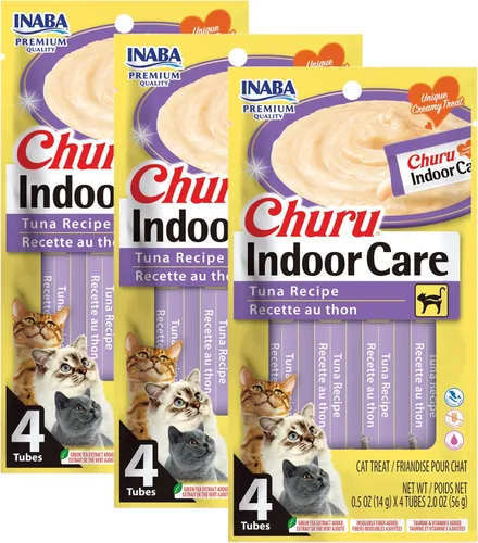 Vista 14 de INABA Churu - Puré para gatos, funcional, cremoso para lamer para gatos, para cuidado en interiores y control de bolas de pelo, 0.5 onzas cada uno